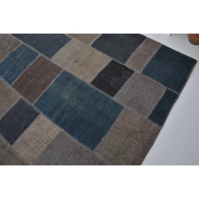 Dark Grey Vintage Handknotted Carpet For Sale - Image 10 of 10