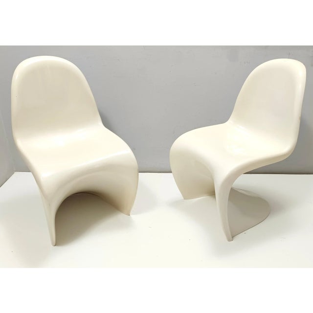 Set of Vintage Ivory Plastic Side Chairs, 1990s For Sale - Image 13 of 13