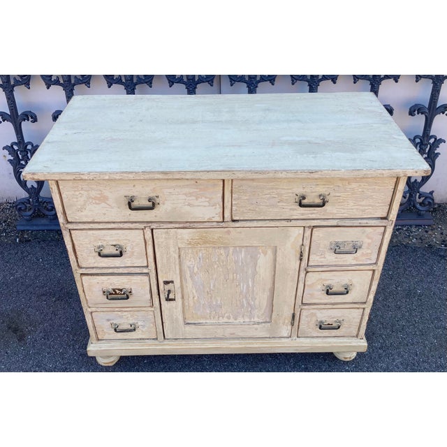 1920s 1920s Pine Painted Eight Drawer Dresser Base For Sale - Image 5 of 14