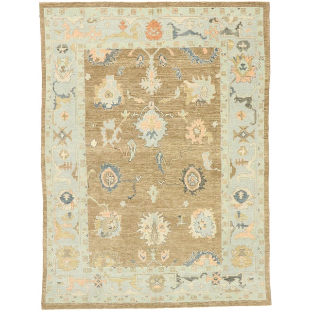 Vintage Pastel Turkish Oushak Rug - 08'10 X 12'00 For Sale - Image 9 of 9