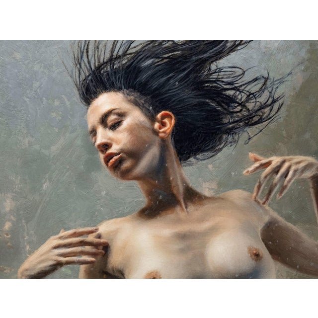 Early 21st Century Venus by Dave Seeley | Oil on Canvas on Panel nude woman surrounded by fish underwater For Sale - Image 5 of 5