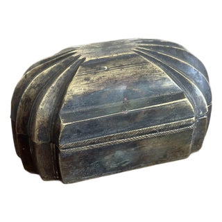 Antique Brass Betel Box With Scalloped Form For Sale