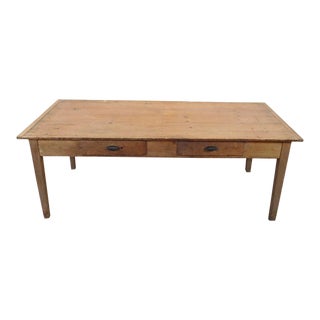 Primitive Rustic Pine Dining Room Table For Sale