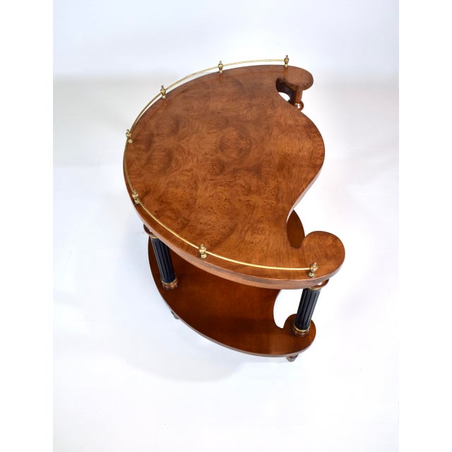 Vintage French Regency Style Burl Wood "Kidney Bean" Side or Tea Table For Sale - Image 11 of 14