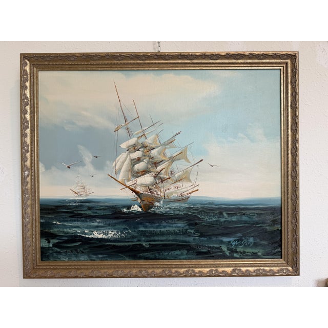 Up for sale is an original oil painting on canvas board by listed maritime artist Hewett R. Jackson (1914–2007). This...