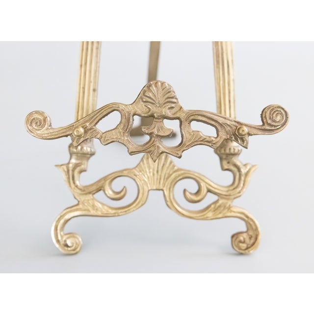 Metal Antique Art Nouveau Brass Table Easel For Sale - Image 7 of 9