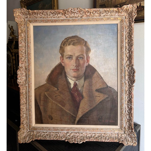 1930s Carl Felkel, 1930s Self Portrait Painting, From Collection of Seymour Stein For Sale - Image 5 of 11