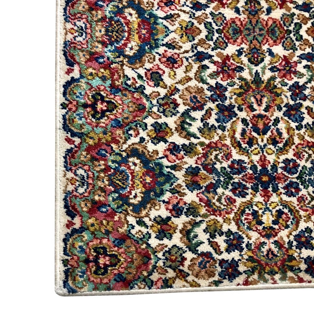 Vintage Karastan Ivory Floral Kirman Wool Rug2’6’x4" Chairish