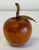 Late 20th Century Vintage Carved Wood Apple With Brass Stem For Sale - Image 5 of 9