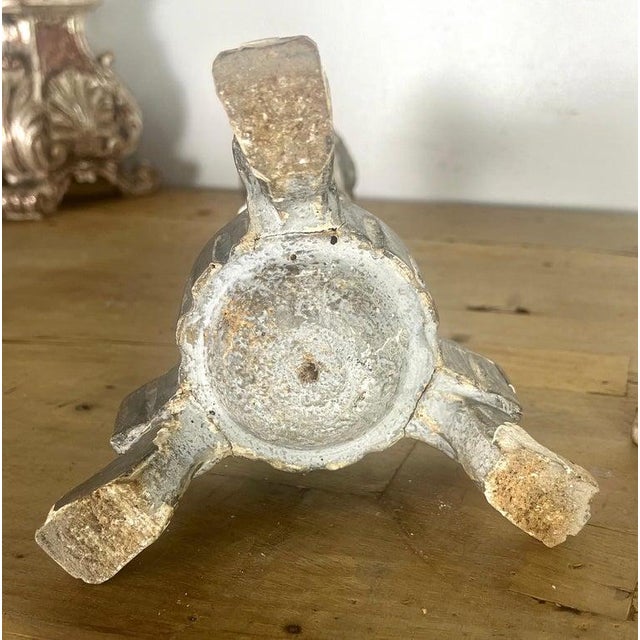 19th Century Italian Silver Gilt Neoclassical Hand-Carved Candlesticks For Sale - Image 10 of 10