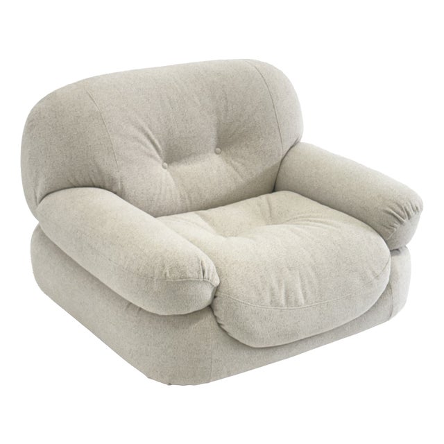 Sapporo Chair in Crème Beige by Mario Marenco for Mobil Girgi, 1970s For Sale