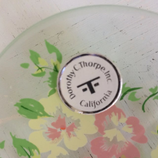 1960s Dorothy Thorpe California Wild Flower Glass Square Serving Platter For Sale - Image 5 of 13