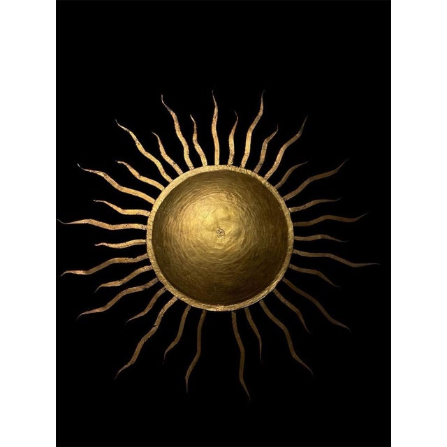 Spanish Solar Crown Sunburst Fixture in Gilt Metal, 1950 For Sale - Image 6 of 10