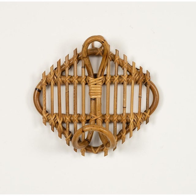 Olaf von Bohr Midcentury Modern Coat Rack in Bamboo and Rattan by Olaf Von Bohr, 1960s For Sale - Image 4 of 7