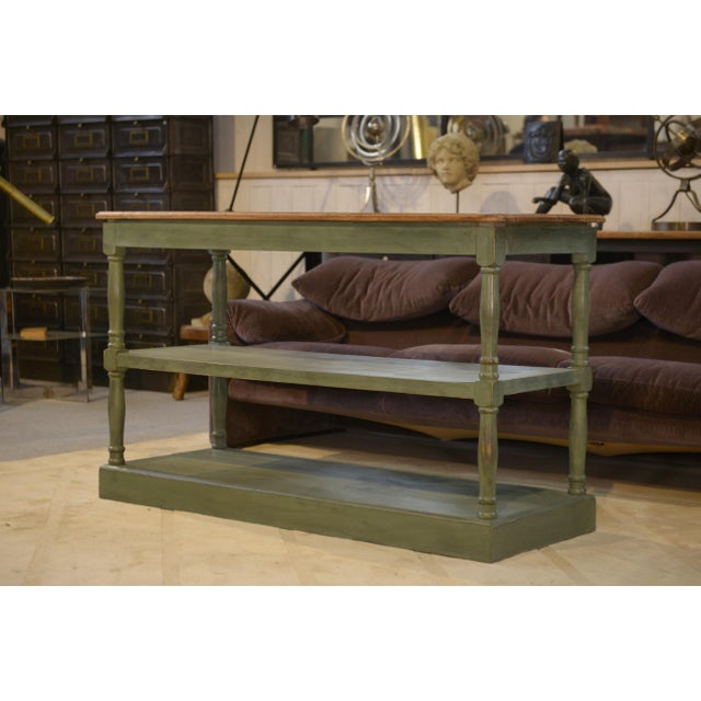 Aqua Oak Drapers Table, 1960s For Sale - Image 8 of 10