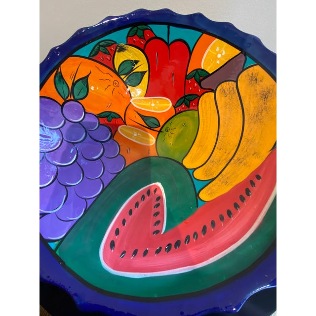 Folk Art Mexican Folk Art Fruit Bowl For Sale - Image 3 of 4