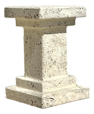Vintage Boho Carved Coquina Pedestal