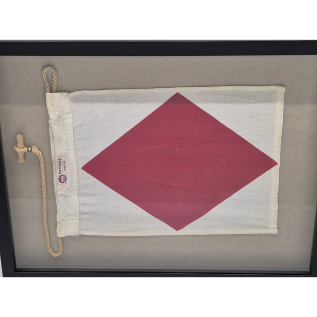Nautical Signal Flag of Letter "F", "FOXTROT" in Shadowbox Frame For Sale In Boston - Image 6 of 8