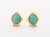Vintage Modernist 14k Yellow Gold and Turquoise Diamond Earrings For Sale - Image 4 of 9