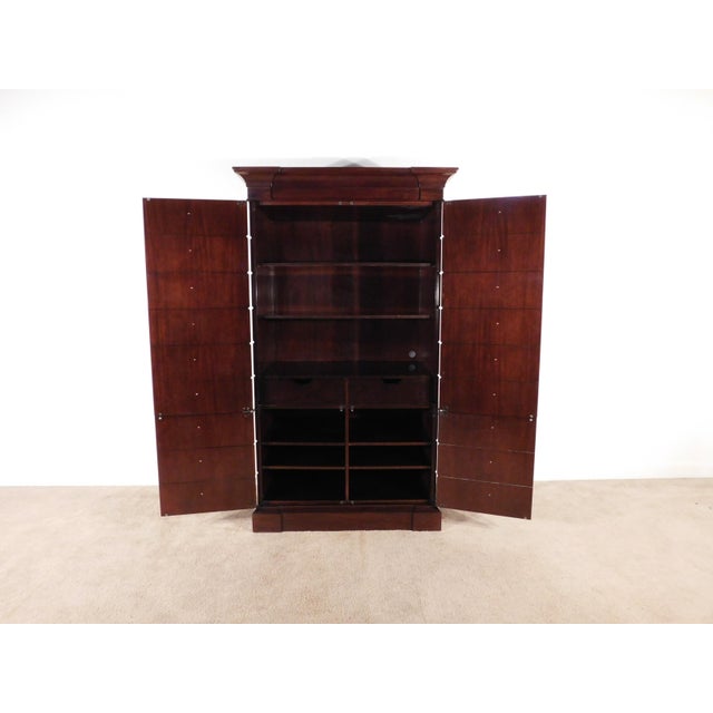 Thomas Pheasant for Baker Furniture Massive Flame Mahogany Empire Linen Press For Sale - Image 14 of 15
