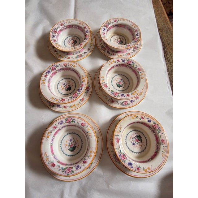 Set of Six Antique Royal Doulton Ramekins and Saucers For Sale - Image 11 of 15