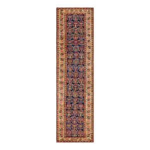 Wonderful Navy Blue Background Color With Unique Geometric Design Antique Kurdish Rug
