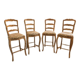 French Country Bar Stools - Set of 4 For Sale