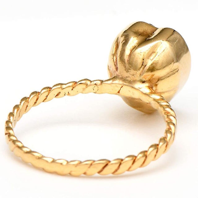 Contemporary 14KY Tigers Eye(2.50) Heart Stack Ring, size 7 For Sale - Image 3 of 5