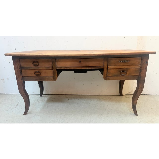 Marquetry Provincial Desk in Cherrywood For Sale - Image 11 of 18