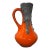 1960s West German Orange & Black Fat Lava Ceramic Ewer Vase - Attributed to Roth Keramik For Sale