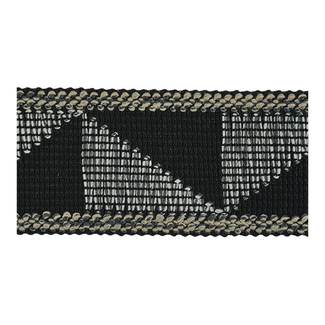 Sample - Schumacher Teague Tape Indoor & Outdoor in Black For Sale