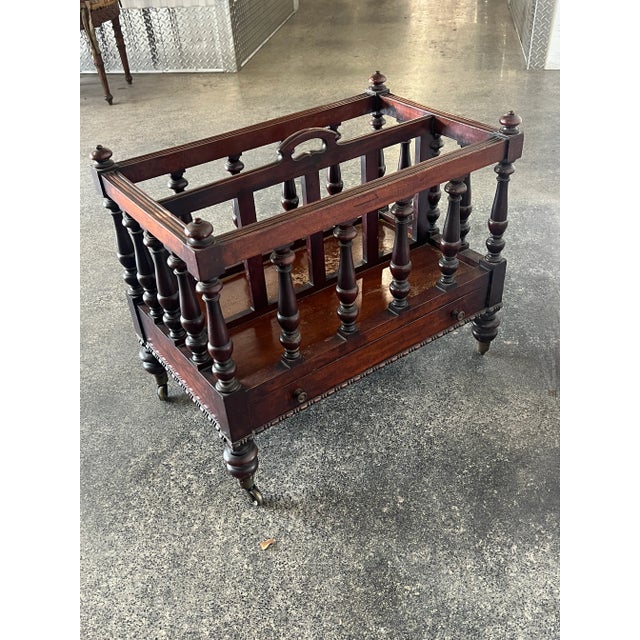 Wood Large 19th Century English Canterbury With Wheels For Sale - Image 7 of 8
