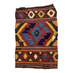 Antique and Rare Small Tribal Caucasian Kuba Kilim 2' by 1'41"