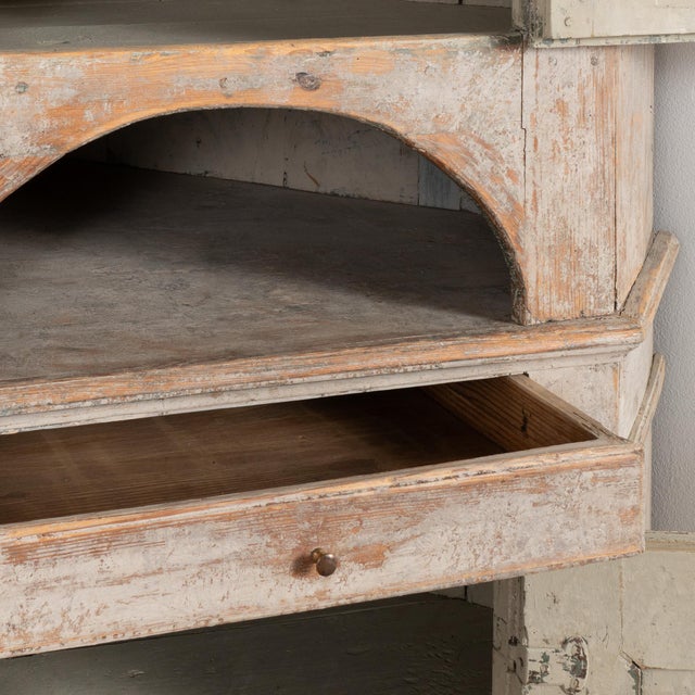 Wood Gray Pine Corner Cabinet From Sweden, Circa 1820-40 For Sale - Image 7 of 9