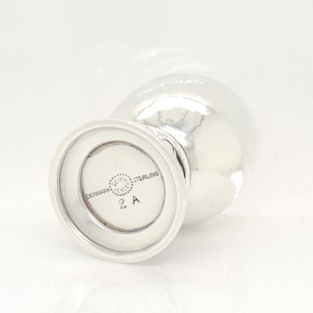 Signed Georg Jensen Sterling Silver Blossom Pepper Shaker & Salt Cellar Pair #2a For Sale - Image 12 of 18