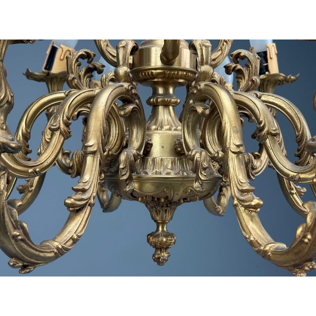 Baroque, Scroll Form Chandelier, Dore Bronze, France, 19th/20th Century For Sale - Image 10 of 17