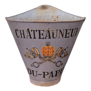 Antique French Zinc Grape Hod Wine Cellar Harvest Bucket Basket Planter C. 1900