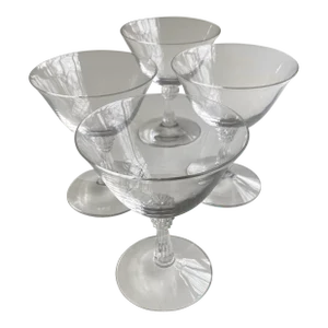 Vintage Clear Glass Cocktail / Champagne Glasses- Set of 4
