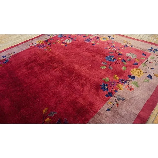 1920s Knotted Purple Wool Antique Chinese Art Deco Room Size Rectangle Rug For Sale In New York - Image 6 of 14