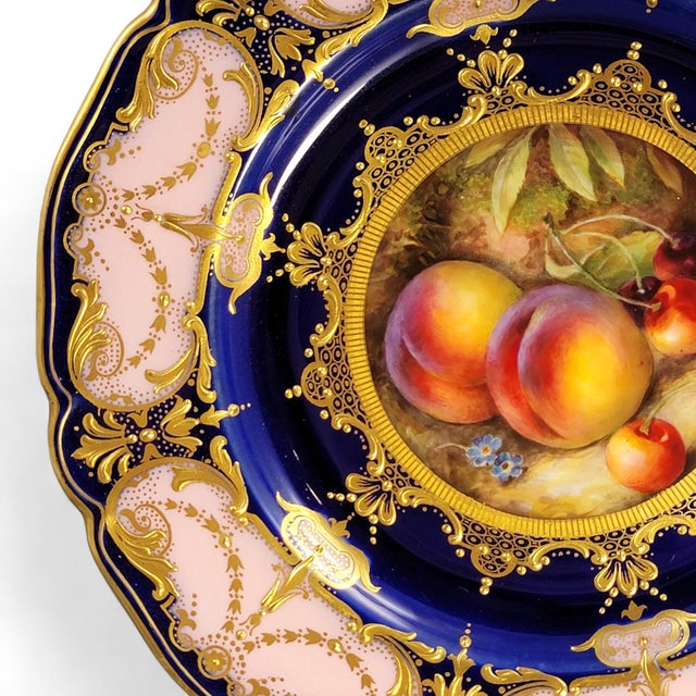 Fruit Cabinet Plate by R. Sebright for Royal Worcester / Maple London, 1921 For Sale - Image 6 of 15