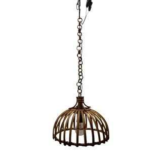 Handcrafted Rattan Light Pendant, 1960s For Sale