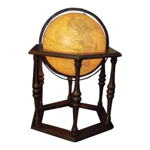 Vintage Large Mid 20th Century George Cram for Butler Illuminated Standing World Globe