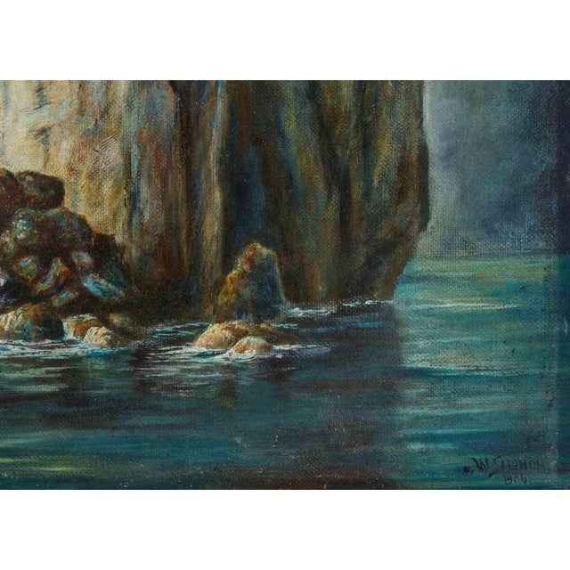 Oil on canvas. A beautiful, outstanding early 20th century copy of the fifth version of bocklin's famous painting "the...