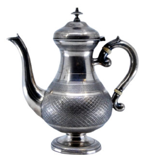 Coffee Pot in Perforated Silver