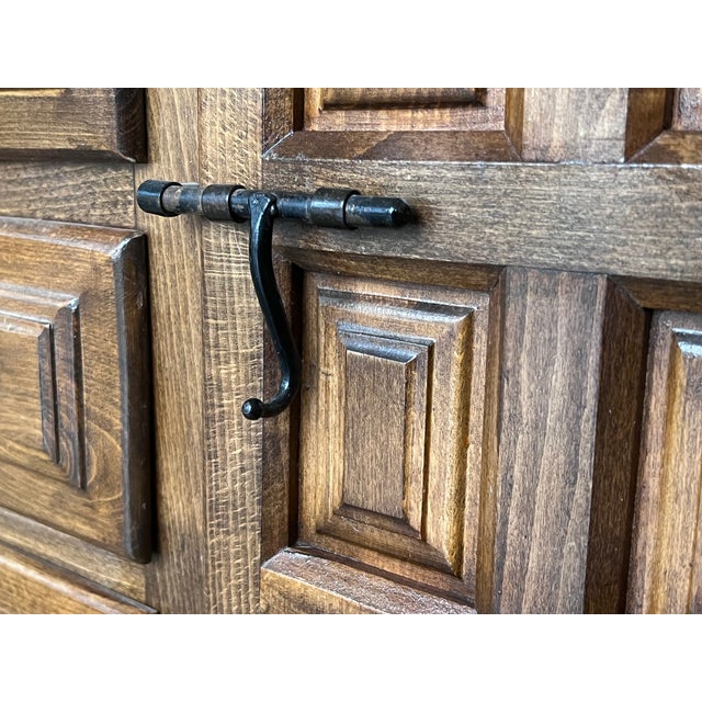 Spanish Buffet or Cabinet With Two Doors and Central Drawers With Iron Hardware For Sale - Image 10 of 11