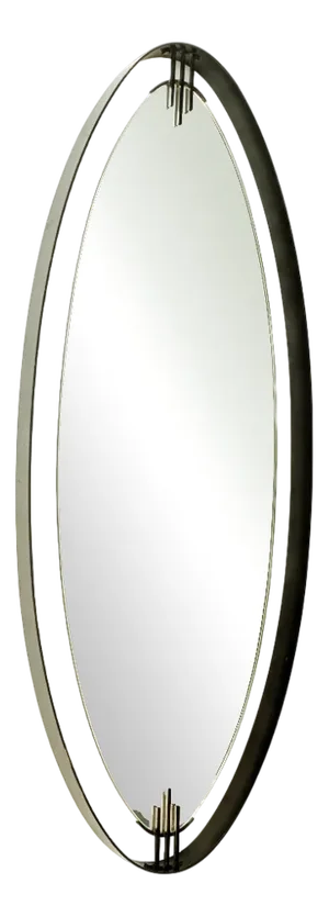 Black Painted Brass & Mirrored Glass Full-Length Wall Mirror by Santambrogio & De Berti, 1960s