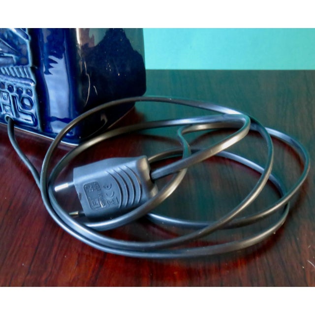 1960s Tall Blue Enamelled Sandstone Table Lamp by Désirée. Denmark, 1965 For Sale - Image 5 of 10