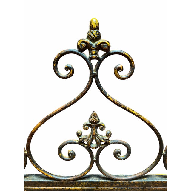 2010s Uttermost Olivia Spanish Revival Wrought Iron Beveled Wall Mirror For Sale - Image 5 of 5