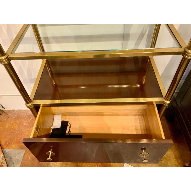 Wood Laura Kirar for Baker Modern Brass and Wood Frazier Etagere For Sale - Image 7 of 9