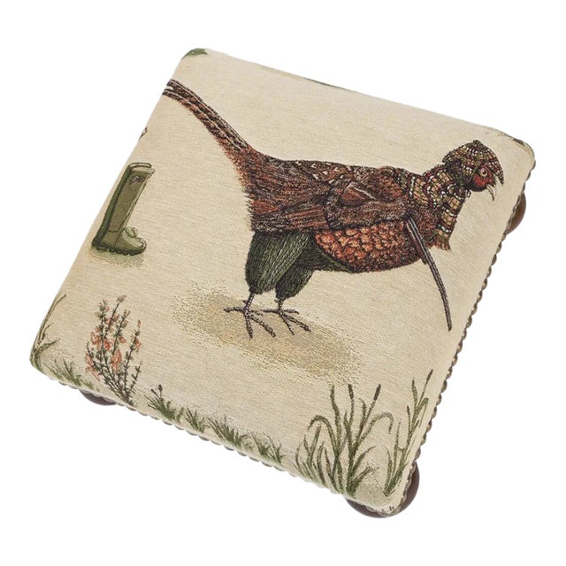 00 Phillip Pheasant Tapestry Footstool For Sale